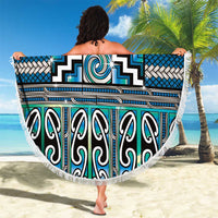 Maori Matariki Beach Blanket Green Galaxy Aesthetic Koru Art