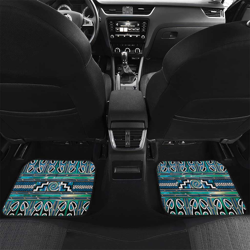 Maori Matariki Car Mats Green Galaxy Aesthetic Koru Art