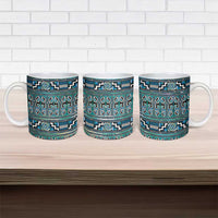 Maori Matariki Ceramic Mug Green Galaxy Aesthetic Koru Art