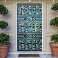 Maori Matariki Door Cover Green Galaxy Aesthetic Koru Art