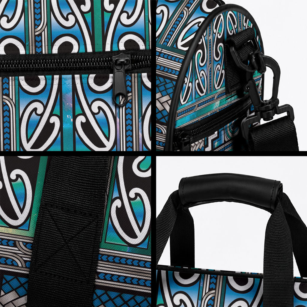 Maori Matariki Duffle Bag Green Galaxy Aesthetic Koru Art LT01 - Polynesian Pride