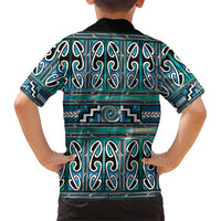 Maori Matariki Family Matching Long Sleeve Bodycon Dress and Hawaiian Shirt Green Galaxy Aesthetic Koru Art LT01 - Polynesian Pride
