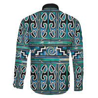 Maori Matariki Family Matching Long Sleeve Bodycon Dress and Hawaiian Shirt Green Galaxy Aesthetic Koru Art LT01 - Polynesian Pride