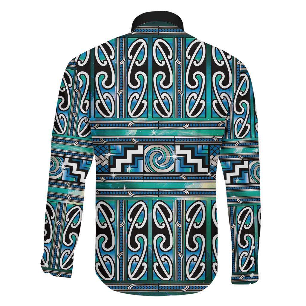 Maori Matariki Family Matching Mermaid Dress and Hawaiian Shirt Green Galaxy Aesthetic Koru Art LT01 - Polynesian Pride