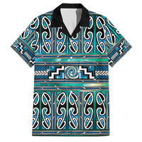 Maori Matariki Family Matching Puletasi and Hawaiian Shirt Green Galaxy Aesthetic Koru Art LT01 Dad's Shirt - Short Sleeve Green - Polynesian Pride