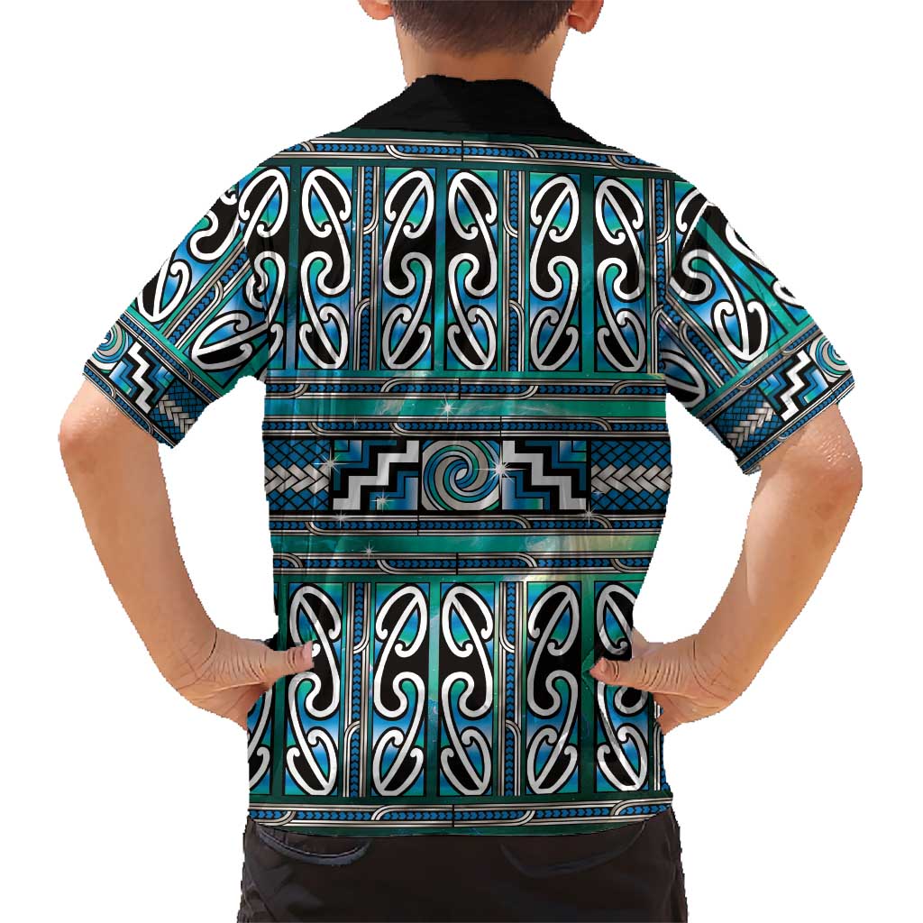 Maori Matariki Hawaiian Shirt Green Galaxy Aesthetic Koru Art