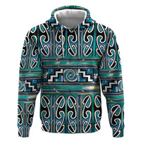 Maori Matariki Hoodie Green Galaxy Aesthetic Koru Art