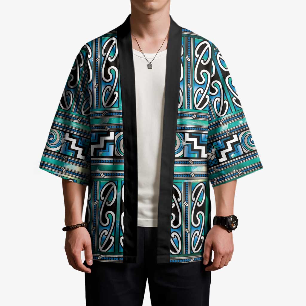 Maori Matariki Kimono Green Galaxy Aesthetic Koru Art