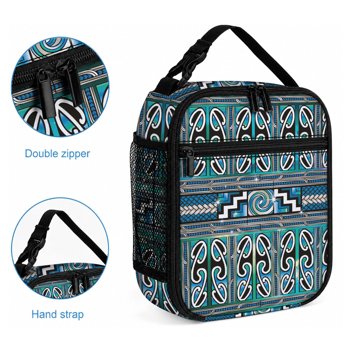 Maori Matariki Lunch Bag Green Galaxy Aesthetic Koru Art LT01 - Polynesian Pride