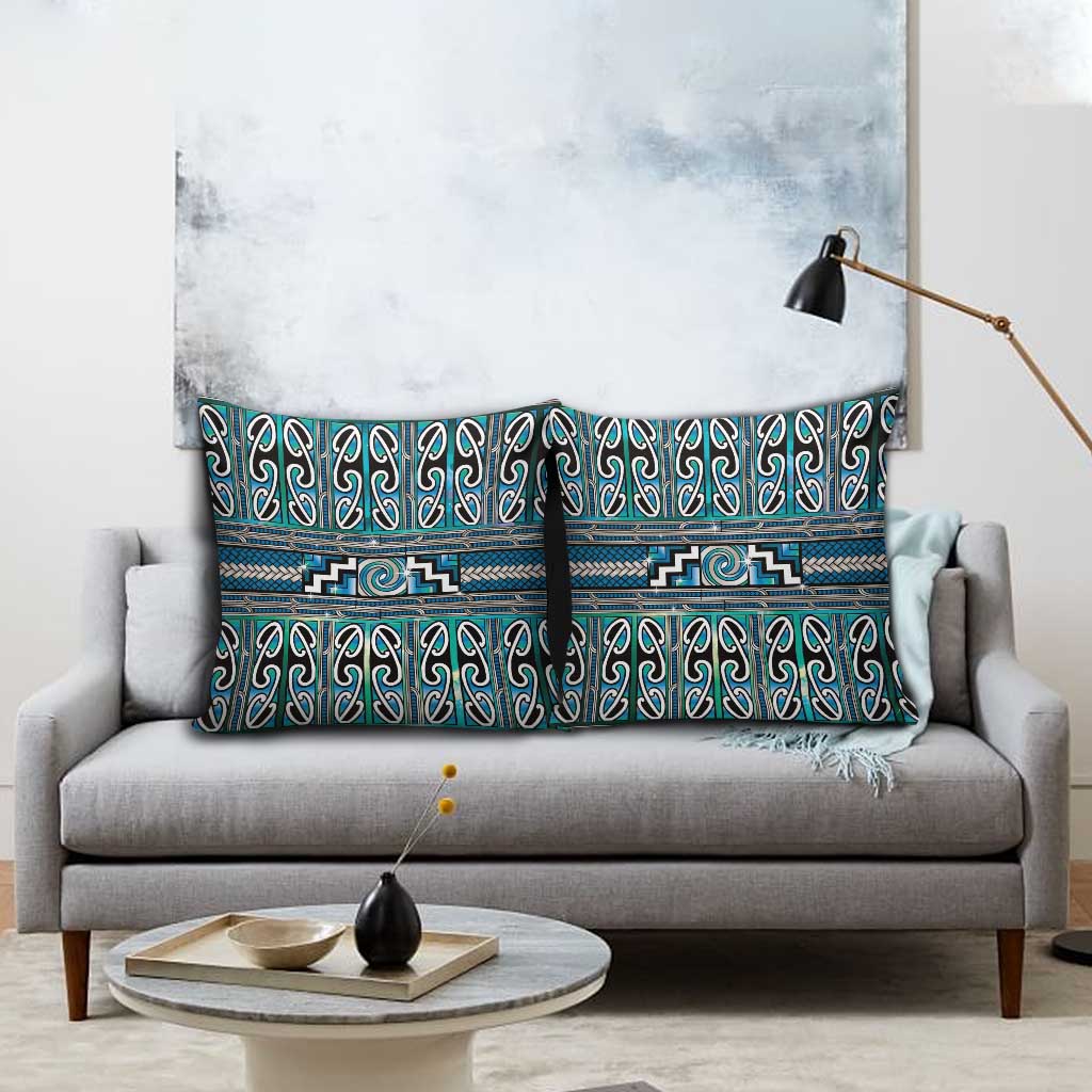 Maori Matariki Pillow Cover Green Galaxy Aesthetic Koru Art