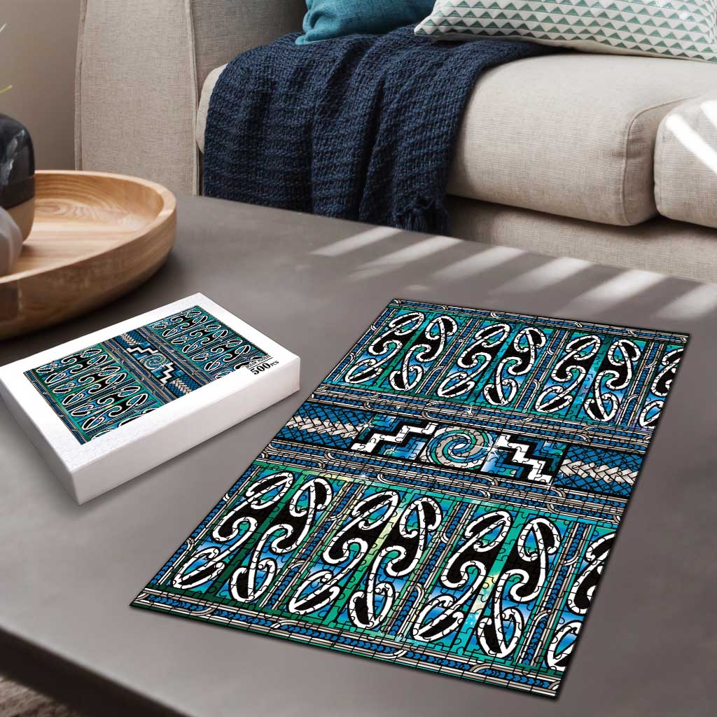 Maori Matariki Puzzle Green Galaxy Aesthetic Koru Art