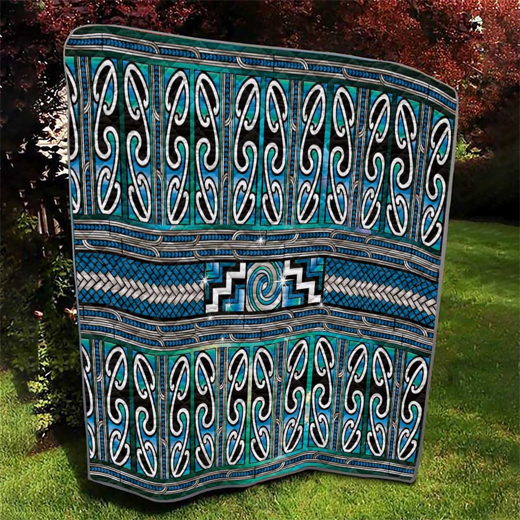 Maori Matariki Quilt Green Galaxy Aesthetic Koru Art