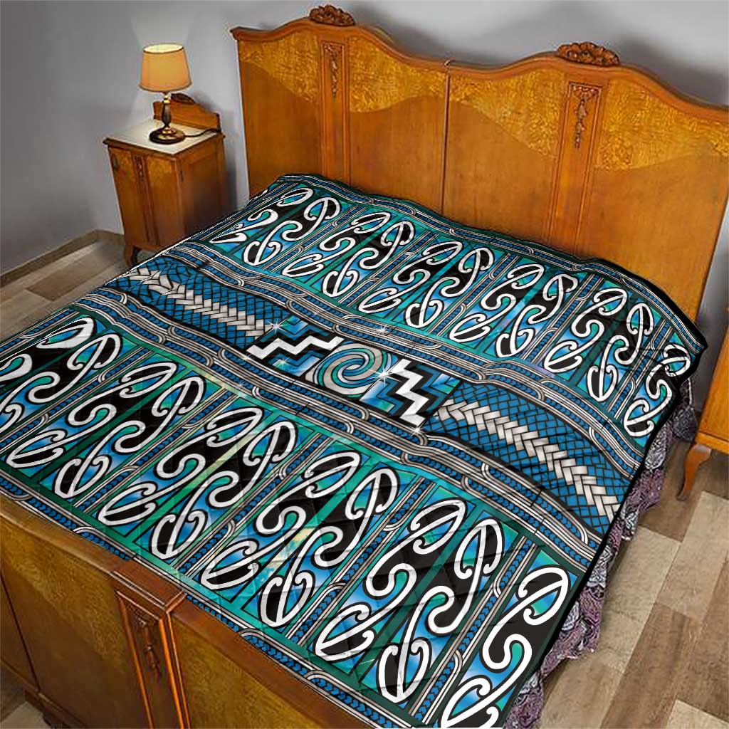 Maori Matariki Quilt Green Galaxy Aesthetic Koru Art