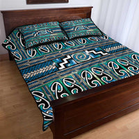 Maori Matariki Quilt Bed Set Green Galaxy Aesthetic Koru Art