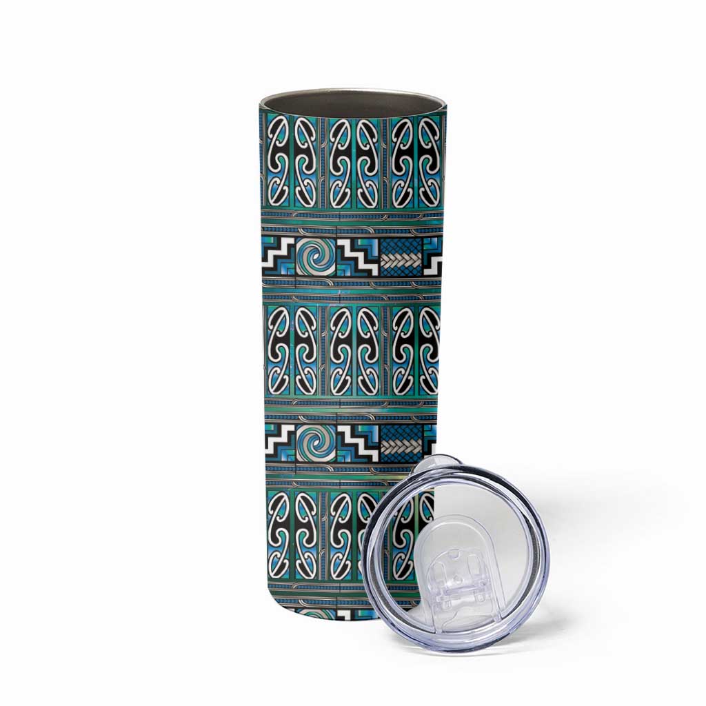 Maori Matariki Skinny Tumbler Green Galaxy Aesthetic Koru Art