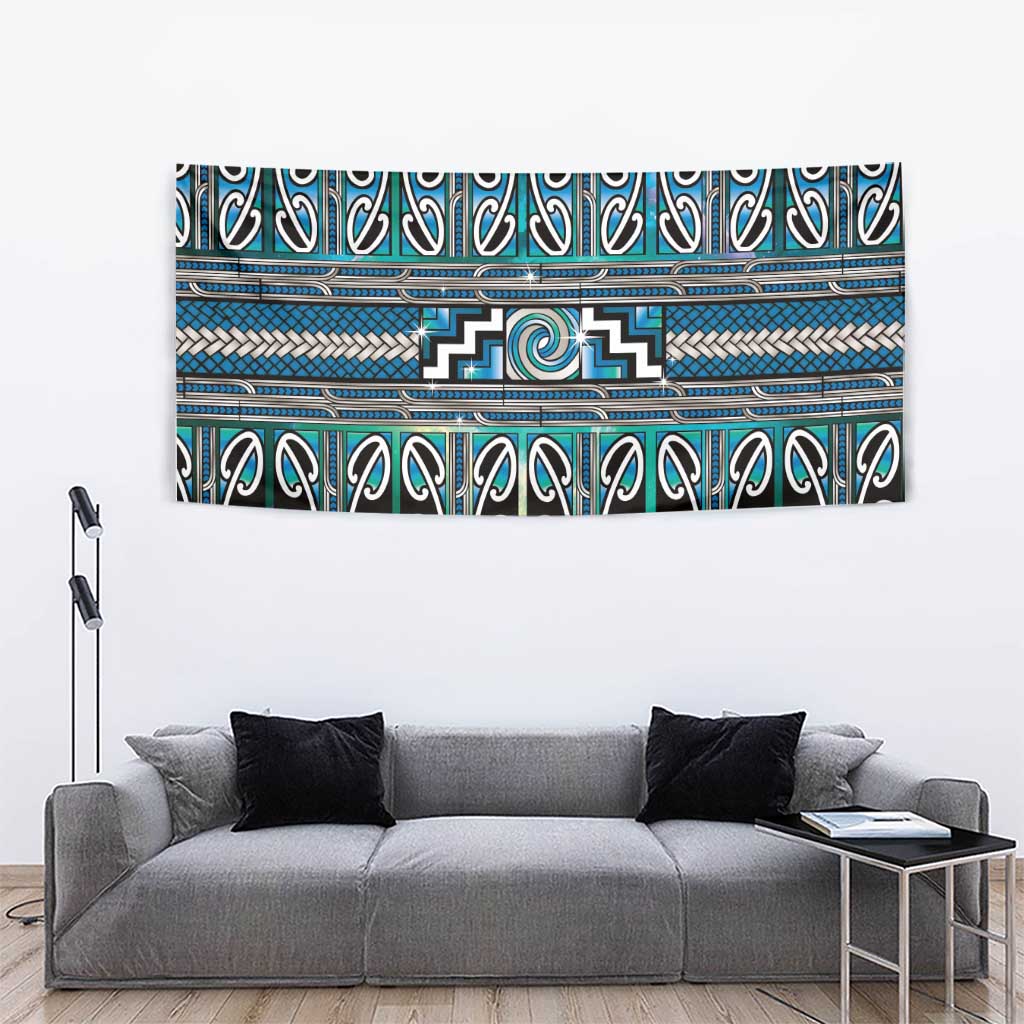 Maori Matariki Tapestry Green Galaxy Aesthetic Koru Art