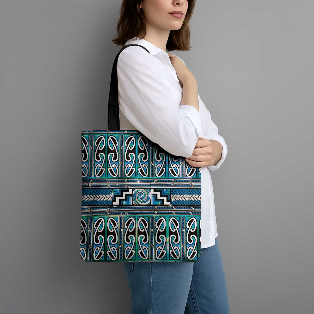 Maori Matariki Tote Bag Green Galaxy Aesthetic Koru Art