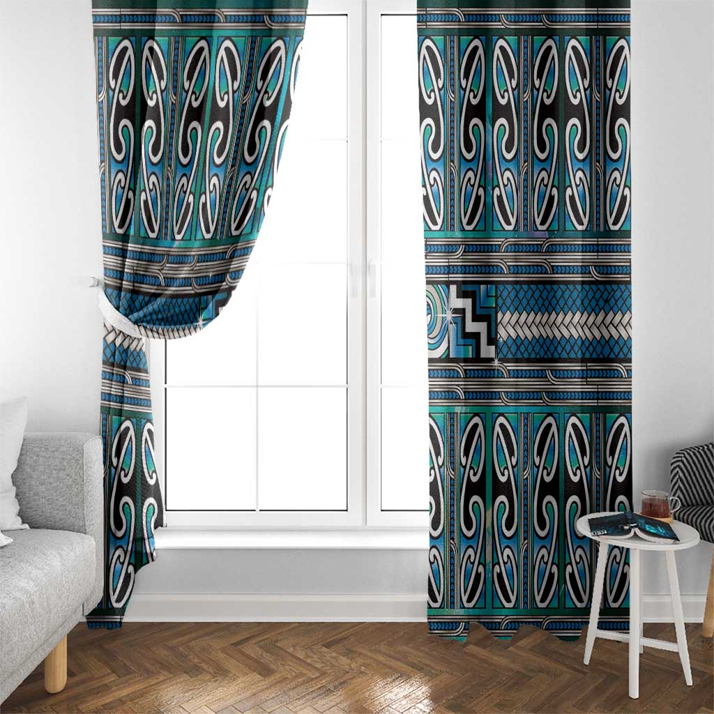 Maori Matariki Window Curtain Green Galaxy Aesthetic Koru Art