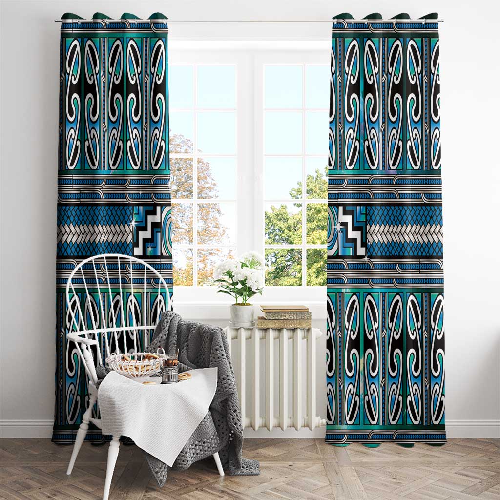Maori Matariki Window Curtain Green Galaxy Aesthetic Koru Art