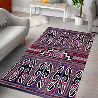 Maori Matariki Area Rug Pink Galaxy Aesthetic Koru Art