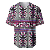 Maori Matariki Baseball Jersey Pink Galaxy Aesthetic Koru Art