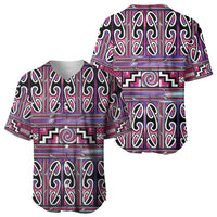 Maori Matariki Baseball Jersey Pink Galaxy Aesthetic Koru Art