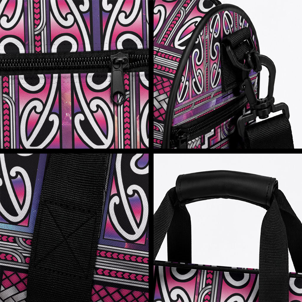 Maori Matariki Duffle Bag Pink Galaxy Aesthetic Koru Art LT01 - Polynesian Pride