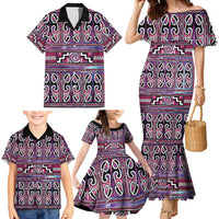 Maori Matariki Family Matching Mermaid Dress and Hawaiian Shirt Pink Galaxy Aesthetic Koru Art LT01 - Polynesian Pride