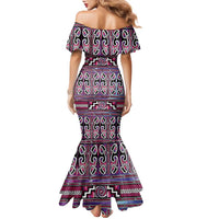 Maori Matariki Family Matching Mermaid Dress and Hawaiian Shirt Pink Galaxy Aesthetic Koru Art LT01 - Polynesian Pride