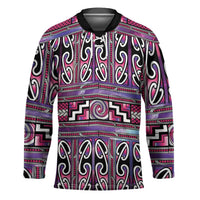 Maori Matariki Hockey Jersey Pink Galaxy Aesthetic Koru Art