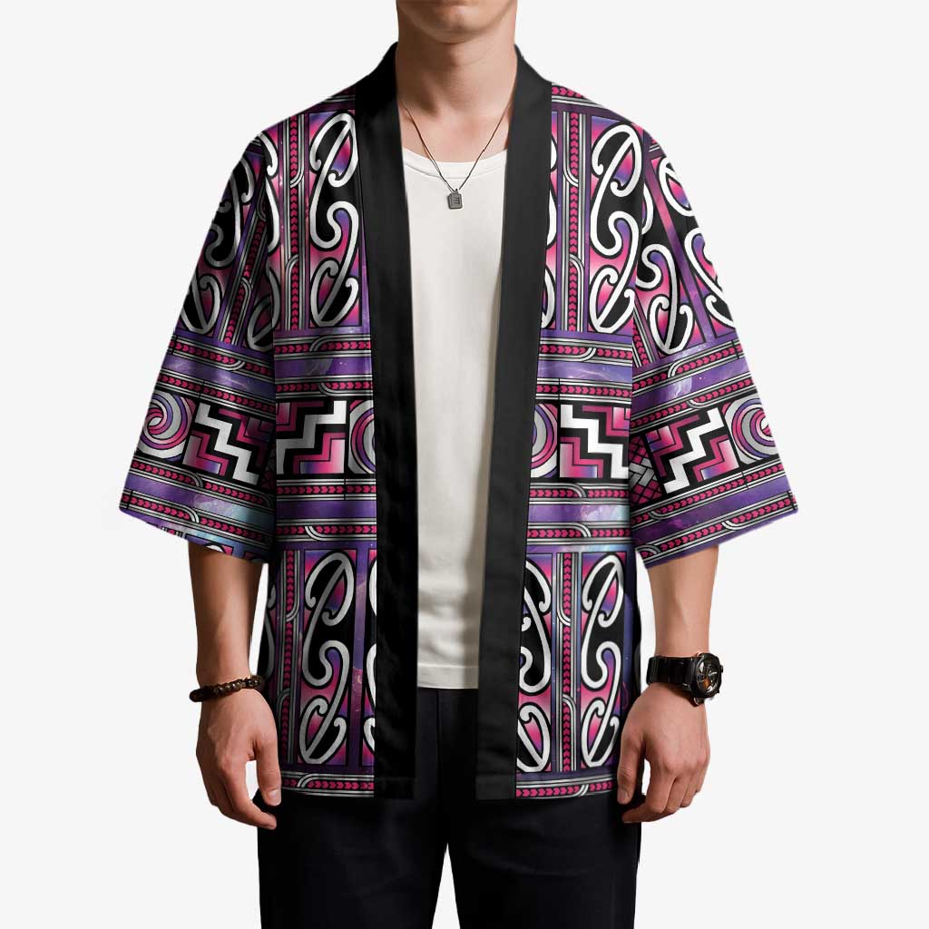 Maori Matariki Kimono Pink Galaxy Aesthetic Koru Art