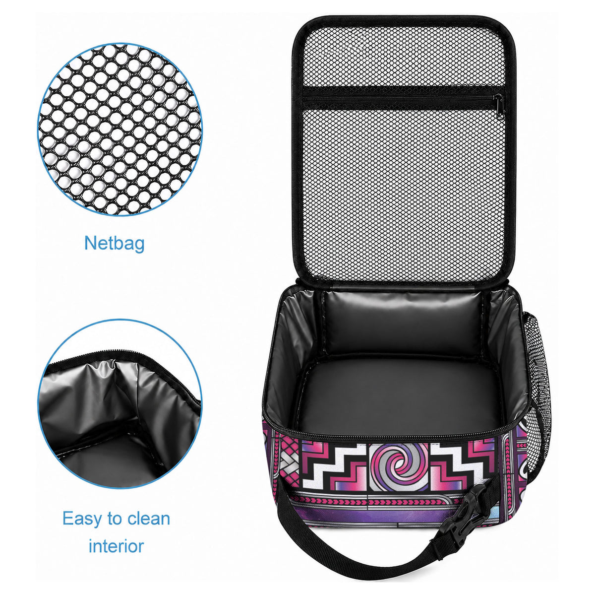 Maori Matariki Lunch Bag Pink Galaxy Aesthetic Koru Art LT01 - Polynesian Pride