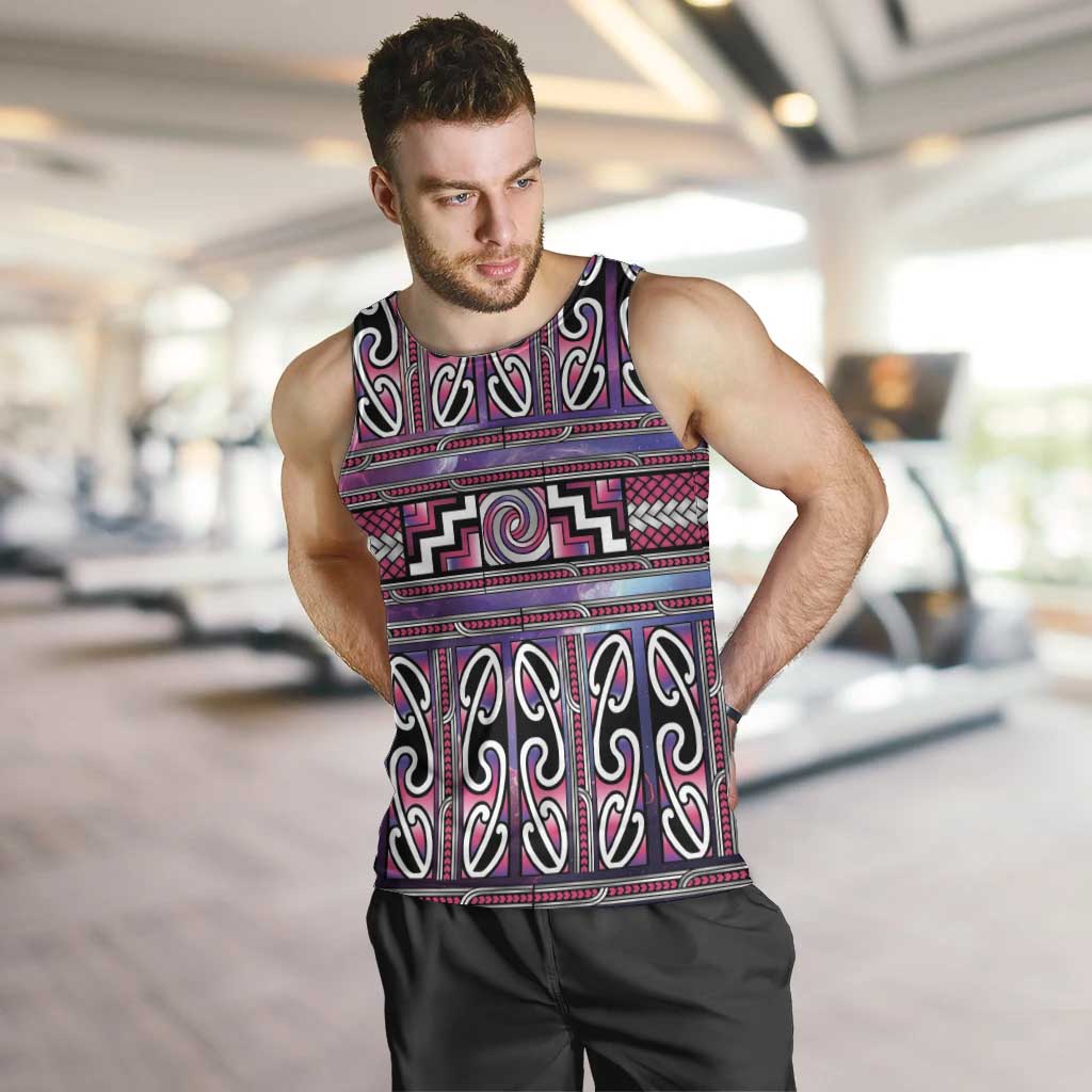 Maori Matariki Men Tank Top Pink Galaxy Aesthetic Koru Art