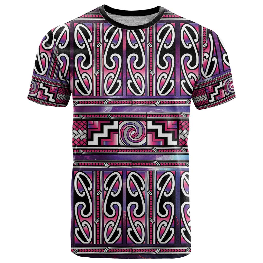 Maori Matariki T Shirt Pink Galaxy Aesthetic Koru Art