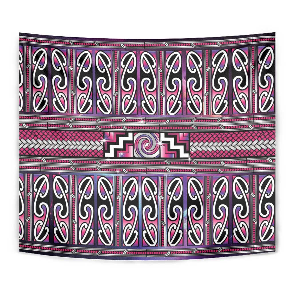 Maori Matariki Tapestry Pink Galaxy Aesthetic Koru Art