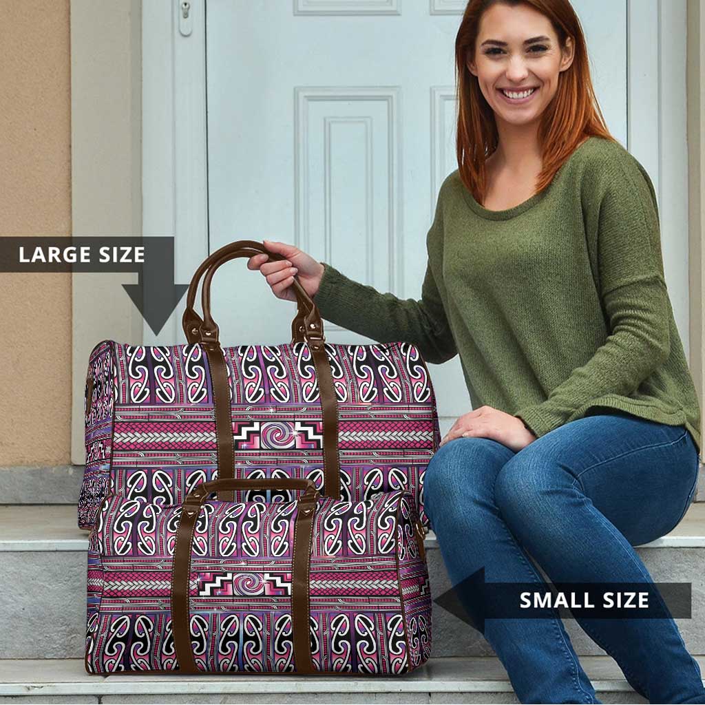 Maori Matariki Travel Bag Pink Galaxy Aesthetic Koru Art