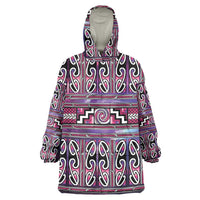 Maori Matariki Wearable Blanket Hoodie Pink Galaxy Aesthetic Koru Art