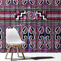 Maori Matariki Window Curtain Pink Galaxy Aesthetic Koru Art