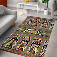 Maori Matariki Area Rug Yellow Galaxy Aesthetic Koru Art