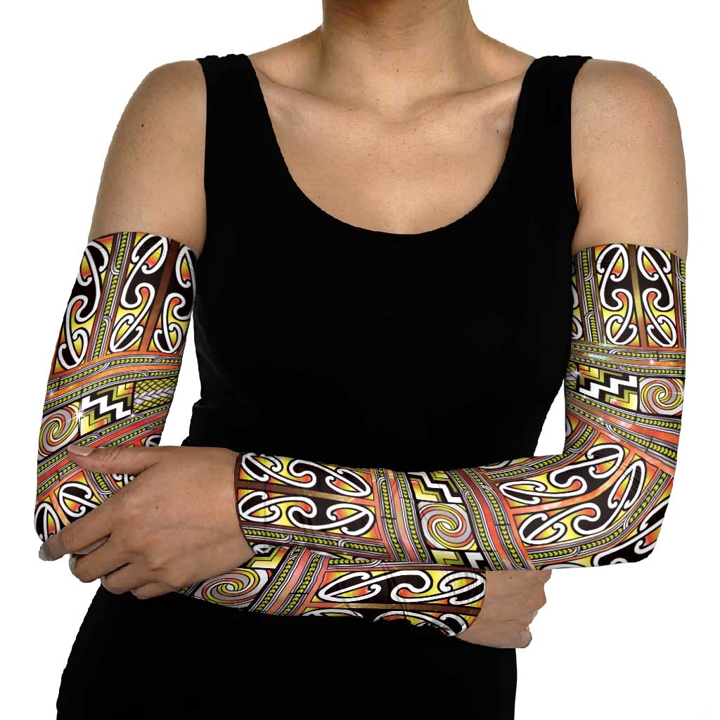 Maori Matariki Arm Sleeves Yellow Galaxy Aesthetic Koru Art