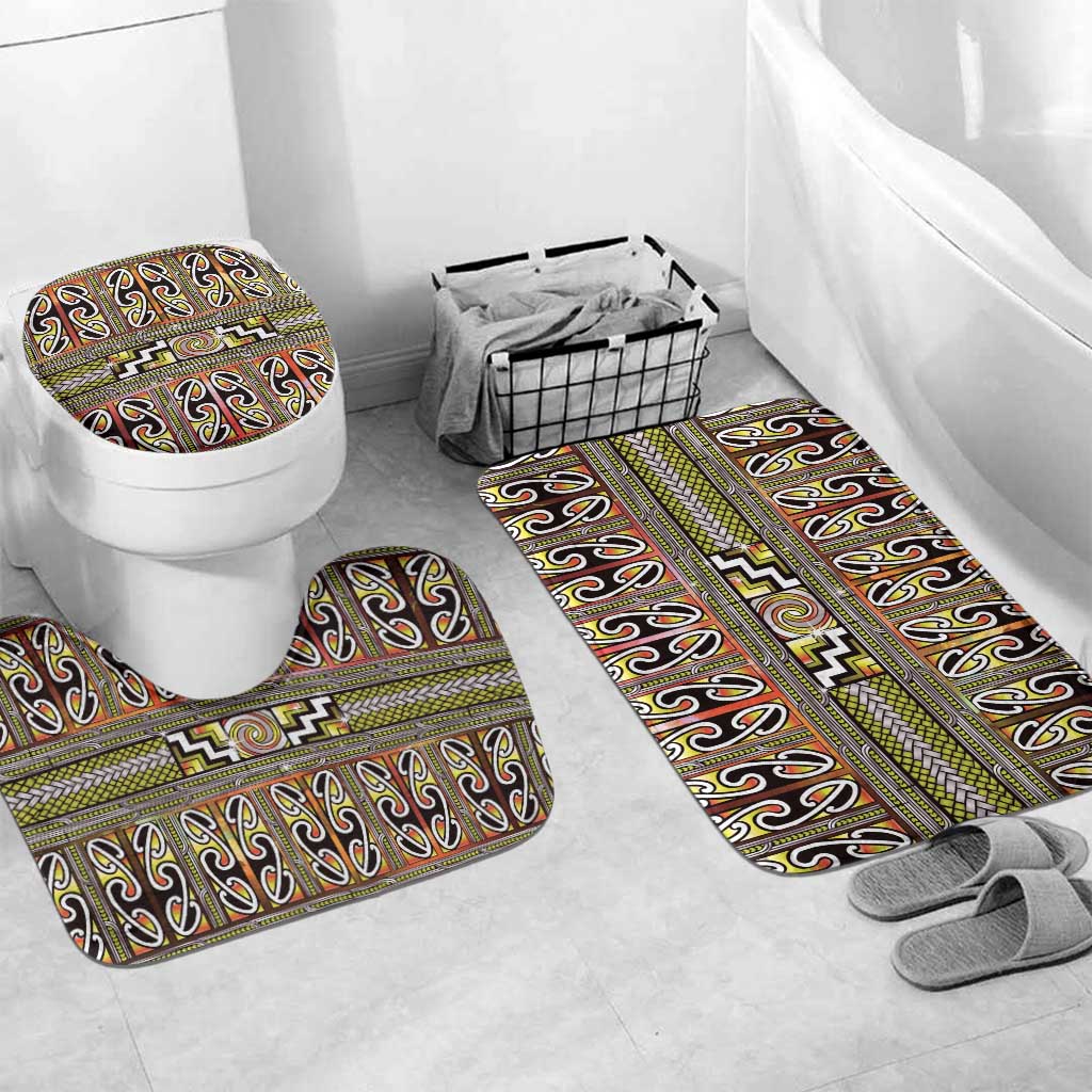 Maori Matariki Bathroom Set Yellow Galaxy Aesthetic Koru Art