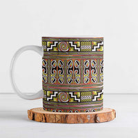 Maori Matariki Ceramic Mug Yellow Galaxy Aesthetic Koru Art