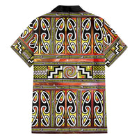 Maori Matariki Family Matching Off Shoulder Maxi Dress and Hawaiian Shirt Yellow Galaxy Aesthetic Koru Art LT01 - Polynesian Pride