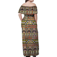 Maori Matariki Family Matching Off Shoulder Maxi Dress and Hawaiian Shirt Yellow Galaxy Aesthetic Koru Art LT01 - Polynesian Pride