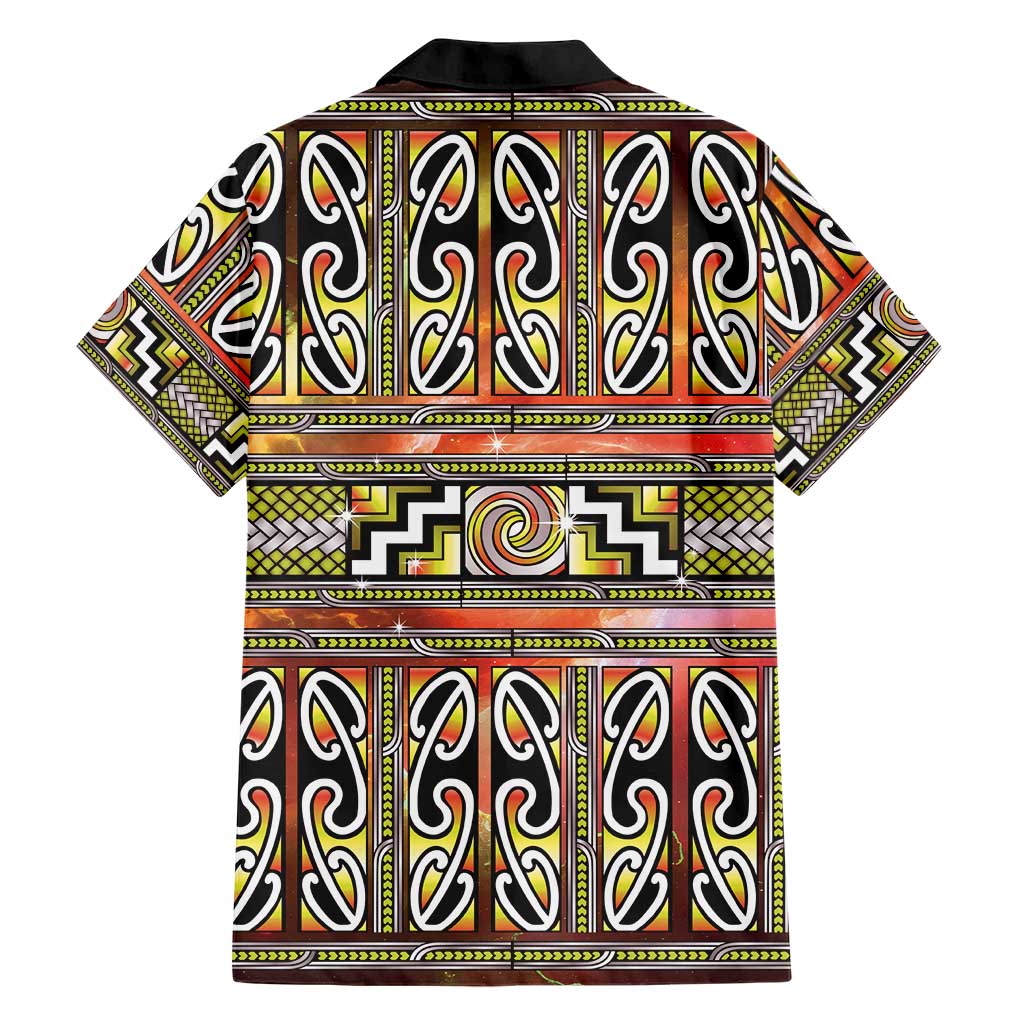 Maori Matariki Family Matching Puletasi and Hawaiian Shirt Yellow Galaxy Aesthetic Koru Art LT01 - Polynesian Pride