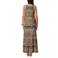 Maori Matariki Family Matching Tank Maxi Dress and Hawaiian Shirt Yellow Galaxy Aesthetic Koru Art LT01 - Polynesian Pride