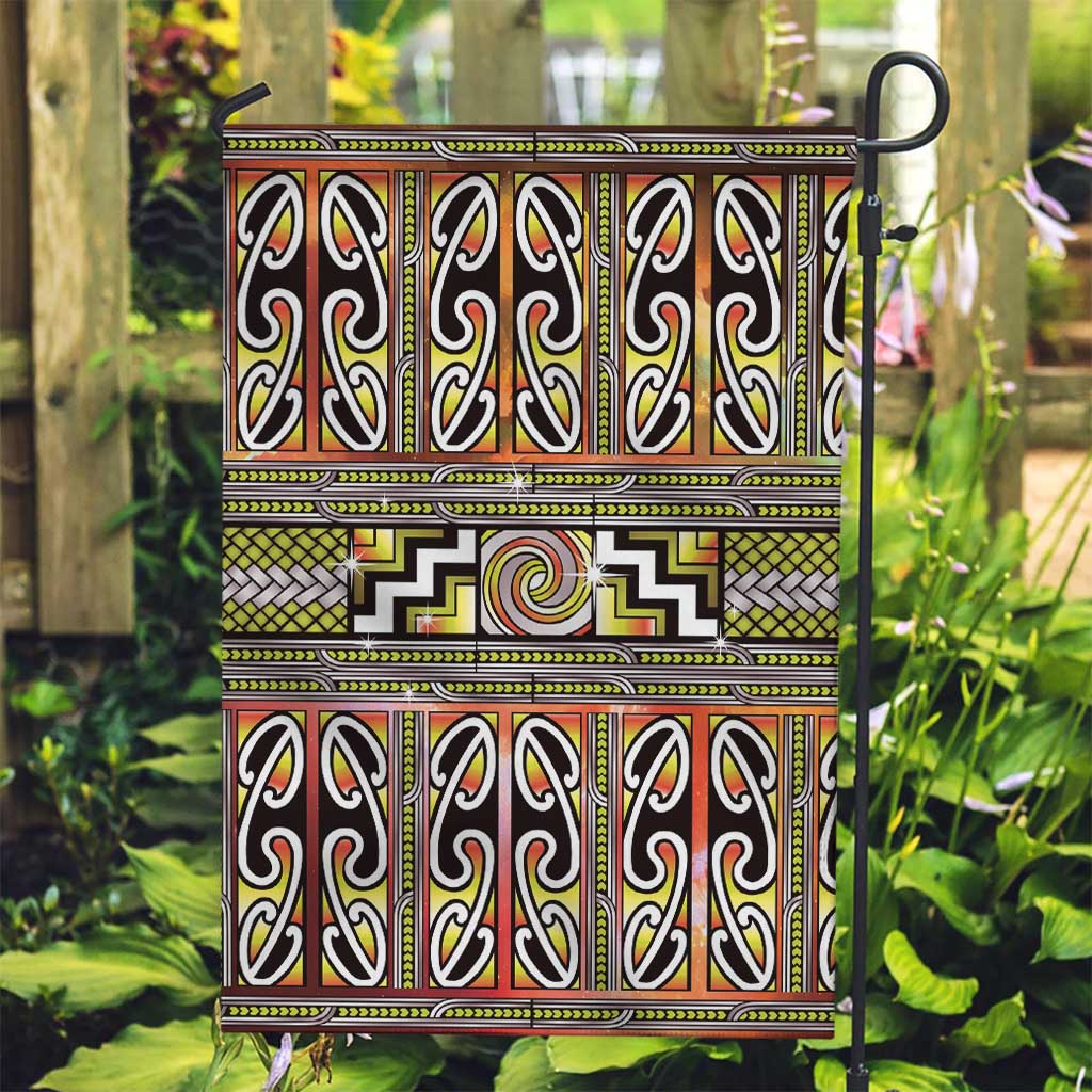 Maori Matariki Garden Flag Yellow Galaxy Aesthetic Koru Art