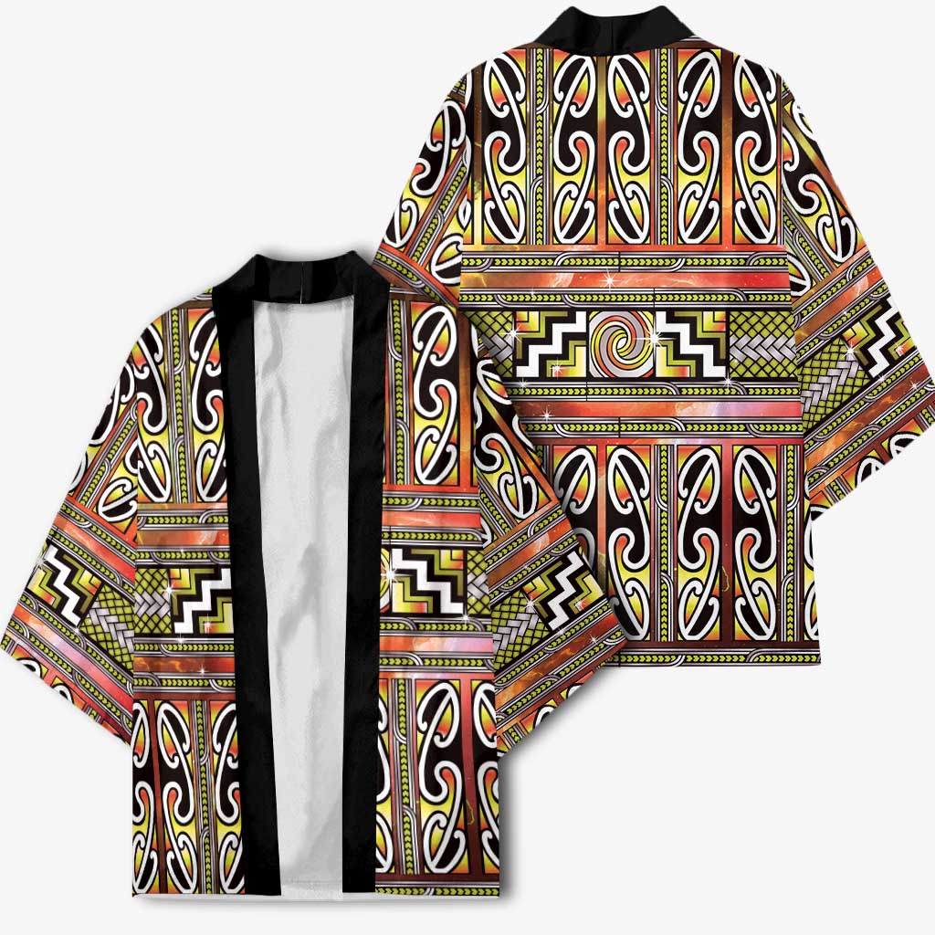 Maori Matariki Kimono Yellow Galaxy Aesthetic Koru Art