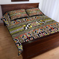 Maori Matariki Quilt Bed Set Yellow Galaxy Aesthetic Koru Art