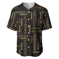 Hawaii Brown Plumeria Lei Black Baseball Jersey Frangipani Floral Heritage Art